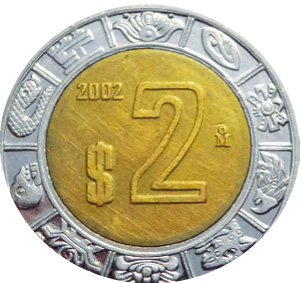 Рис. 1. Мексика. 2 песо 2002 г.